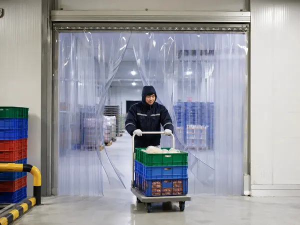 Màn PVC ngăn lạnh lắp tại cửa kho mát