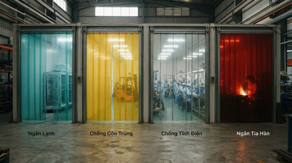 Phân loại các dòng rèm nhựa PVC phổ biến trong nhà xưởng