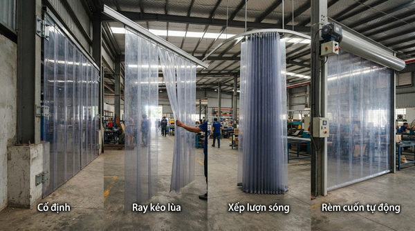 Các Cơ Cấu Vận Hành Rèm Nhựa PVC Khổ Lớn Phổ Biến