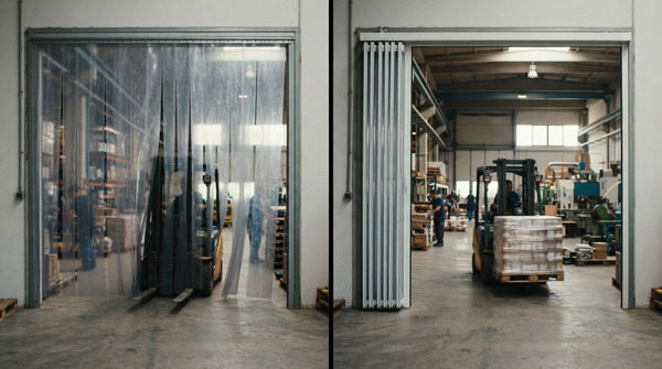 So sánh rèm nhựa kéo xếp với rèm nhựa PVC cố định